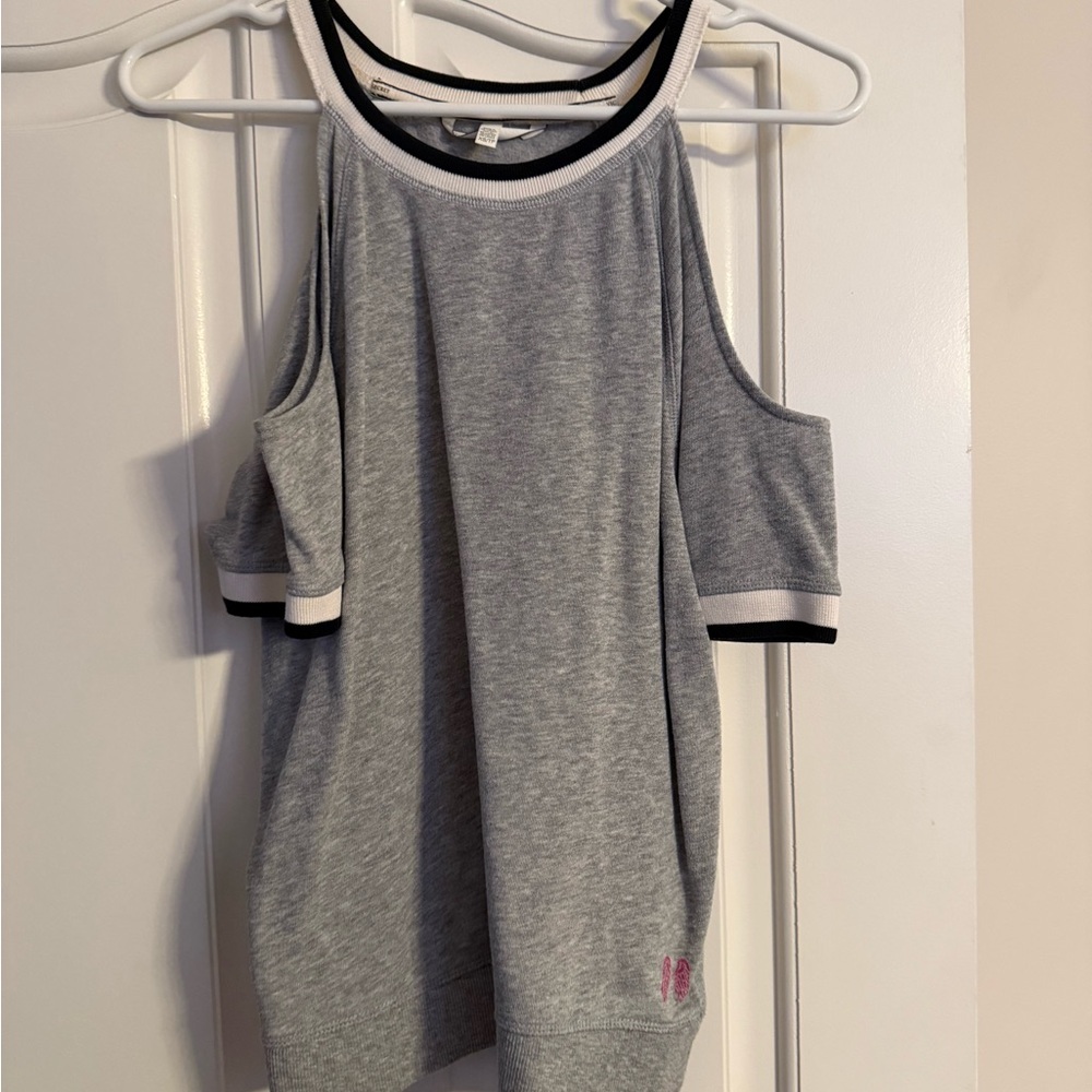 Victoria's Secret Gray Cold Shoulder Tank Top